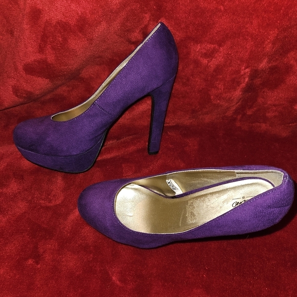 Mossimo Purple Suede Platform Stilettos Pumps-Size 8.5 - Picture 8 of 12